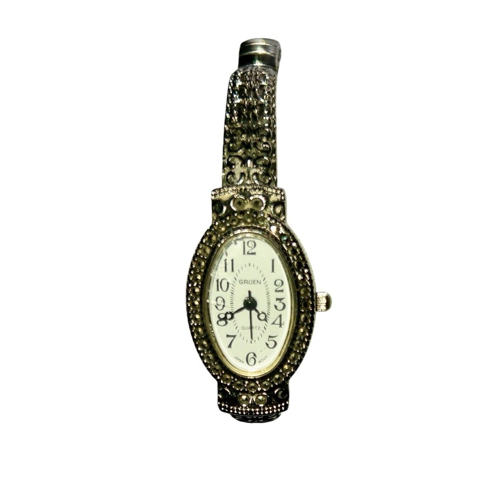 GRUEN GR7122‎ Silver Crystal Womens Watch Adjustable Stretch Band 19mm
